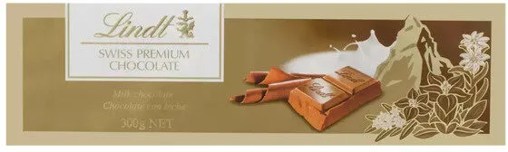 Chocolate Suíço Ao Leite Lindt Swiss Premium Cartucho 300g