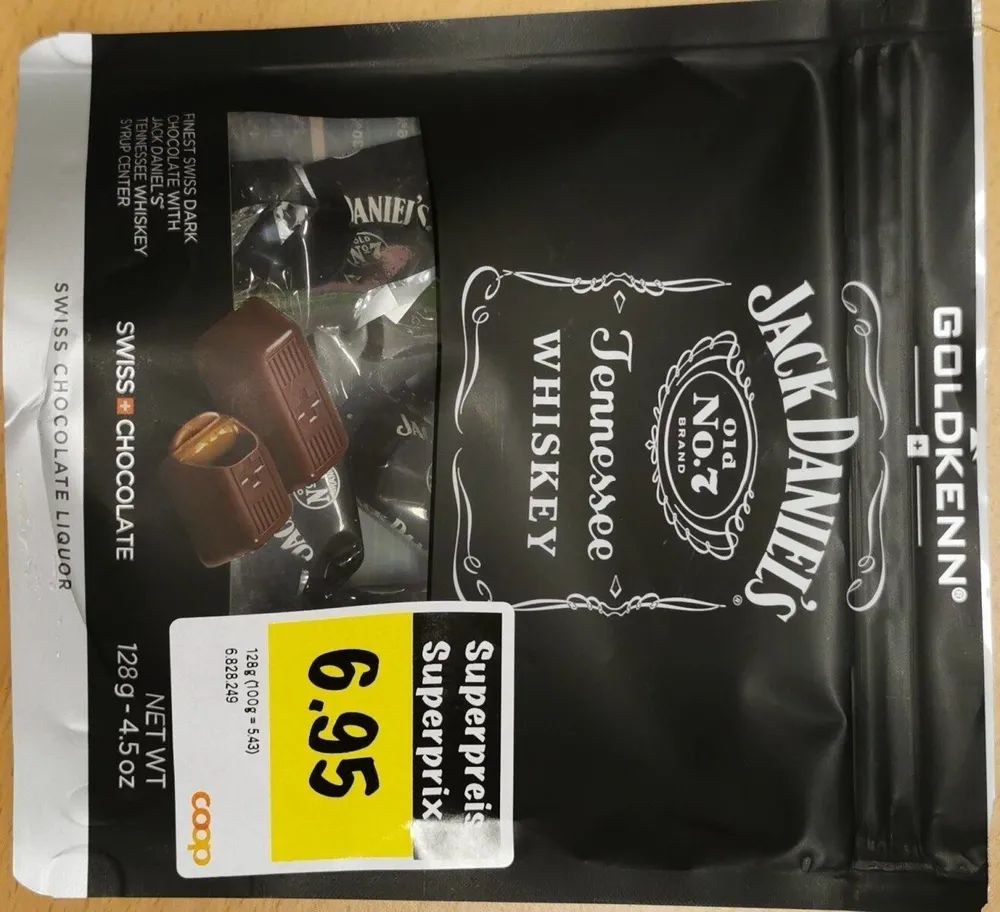 Chocolat noir fourré de sirop au Jack Daniel's