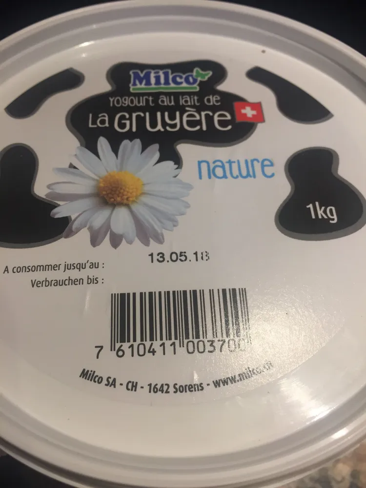 Yogourt au lait de la gruyere