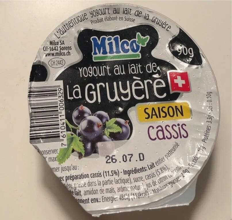 Yogourt au lait de la Gruyère
