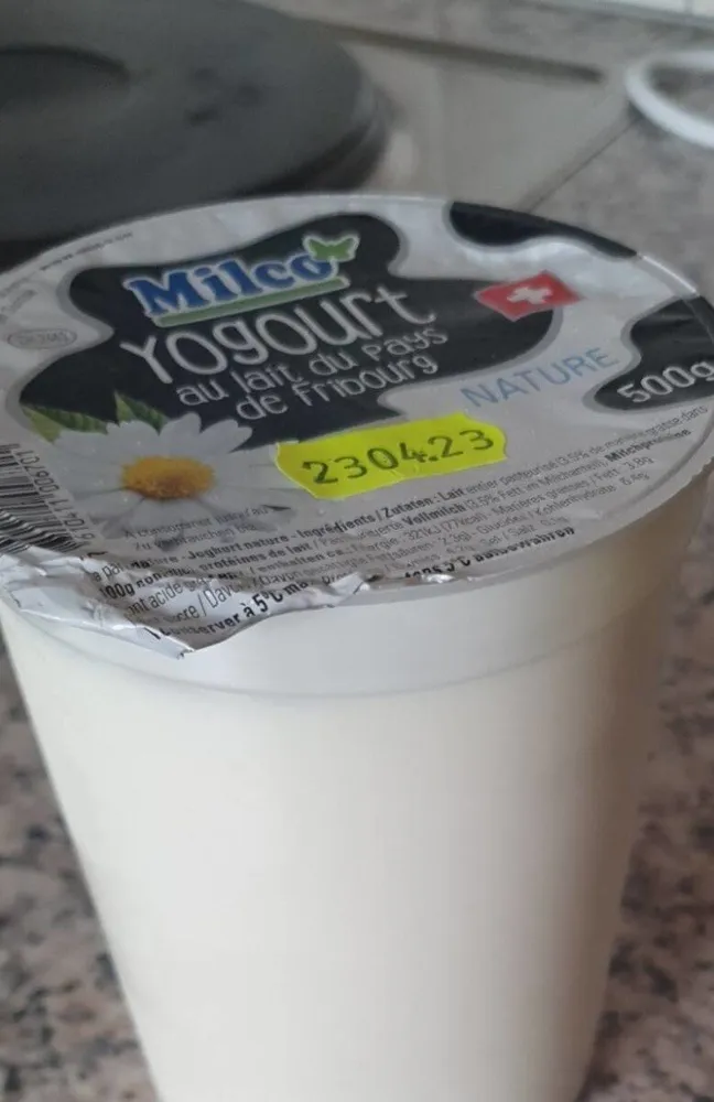 Milco yagourt au lait de pays de Fribourg