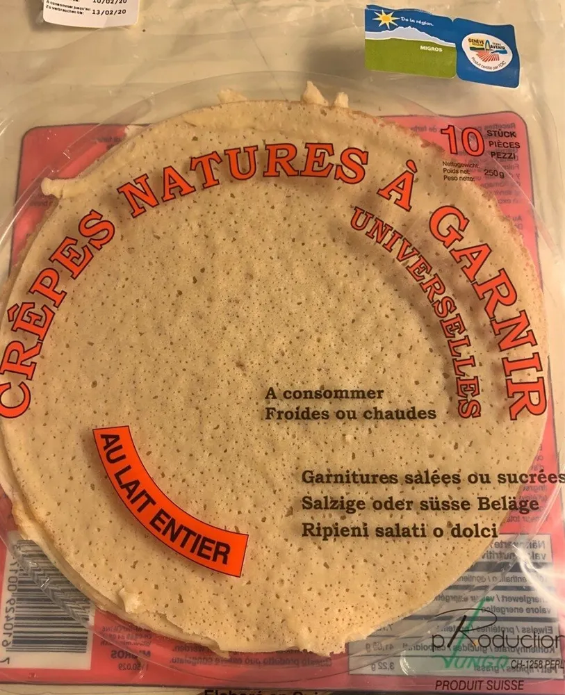 Crêpes natures à gsrnir