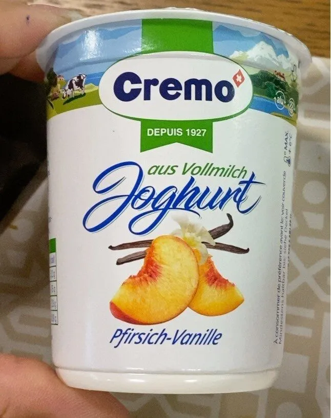 Joghurt aus vollmilch pfirsich-vanille