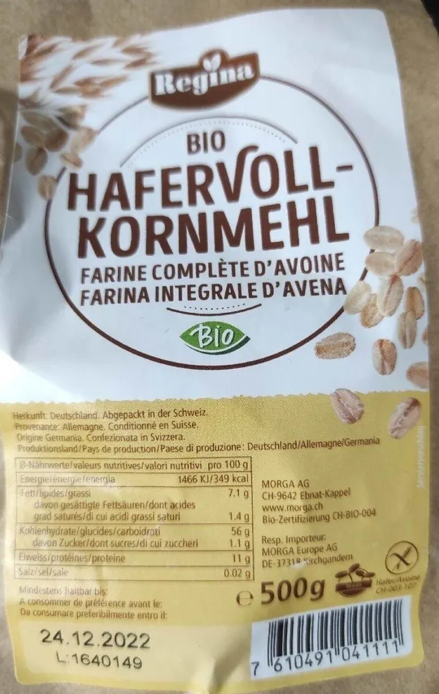Bio Hafervollkornmehl