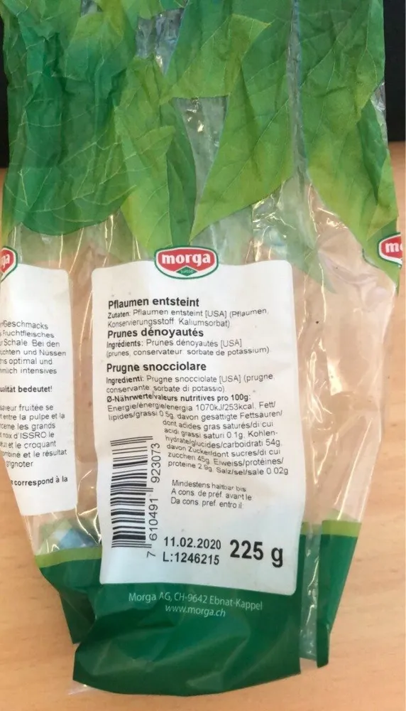 Prunes dénoyautées