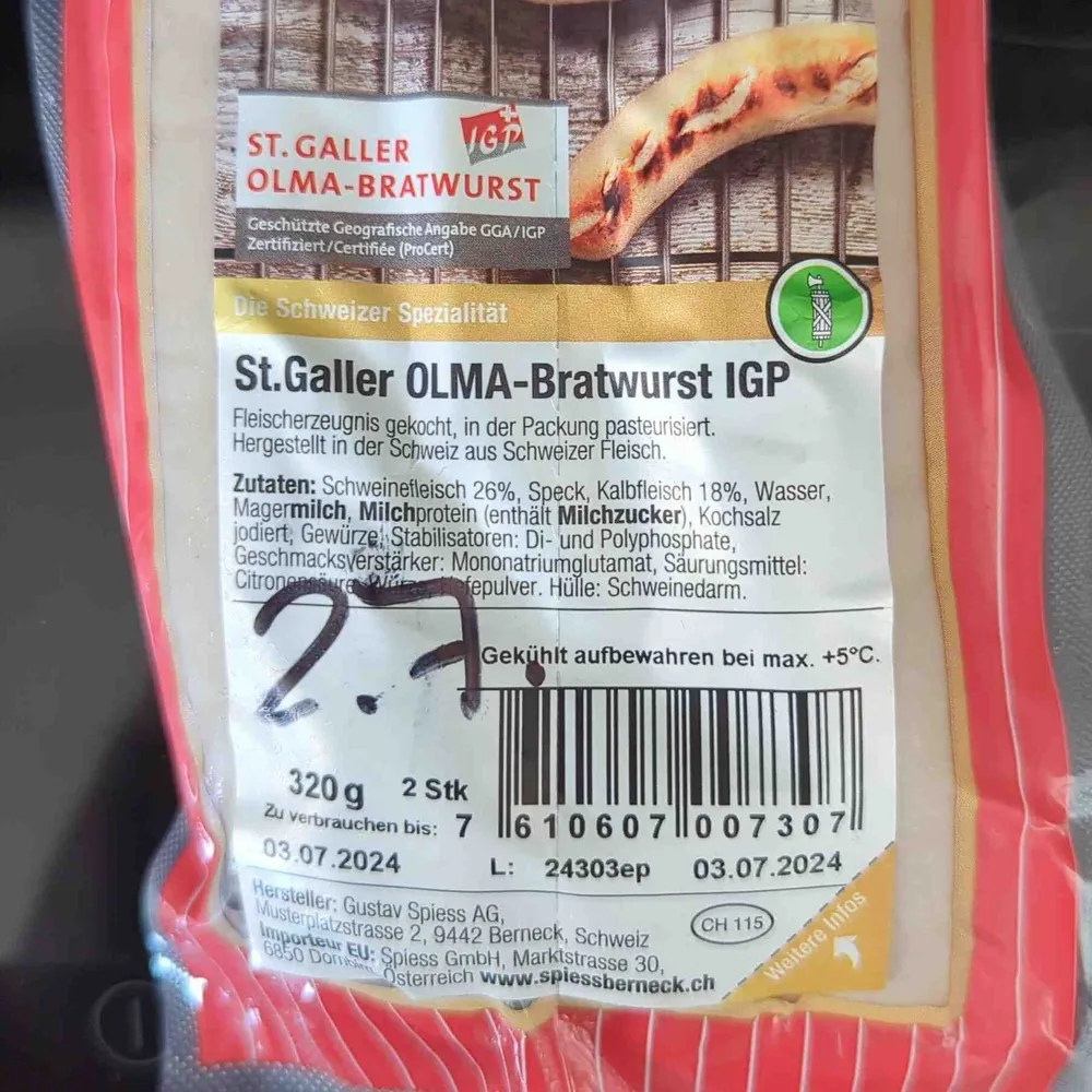 St. Galler OLMA- Bratwurst