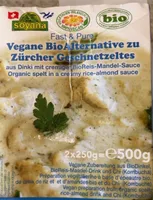 Organic spelt in a creamy rice-almond sauce