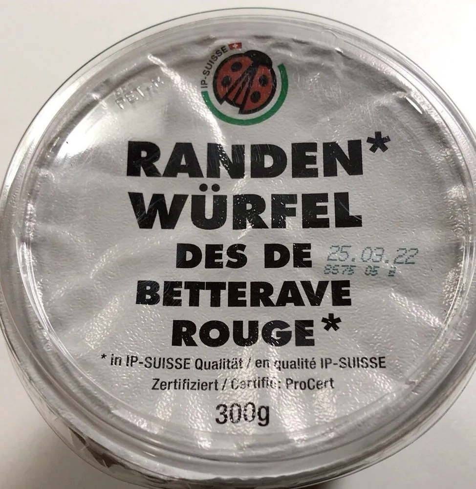 Dés de betterave rouge