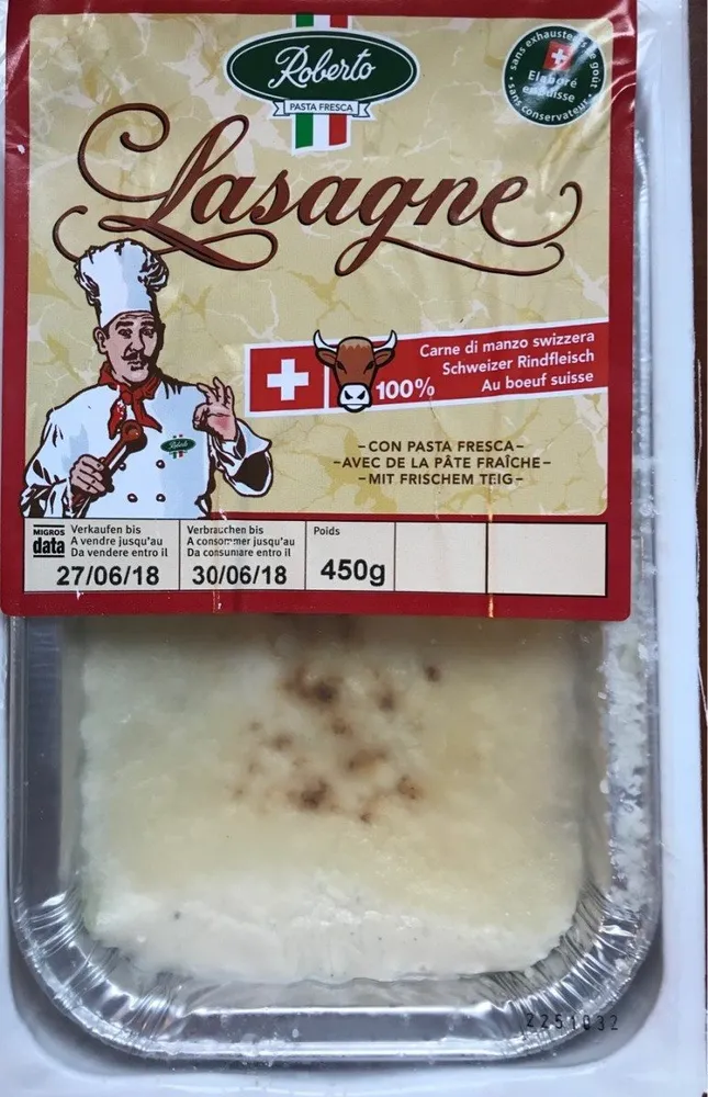 Lasagne frais aux boeuf CH