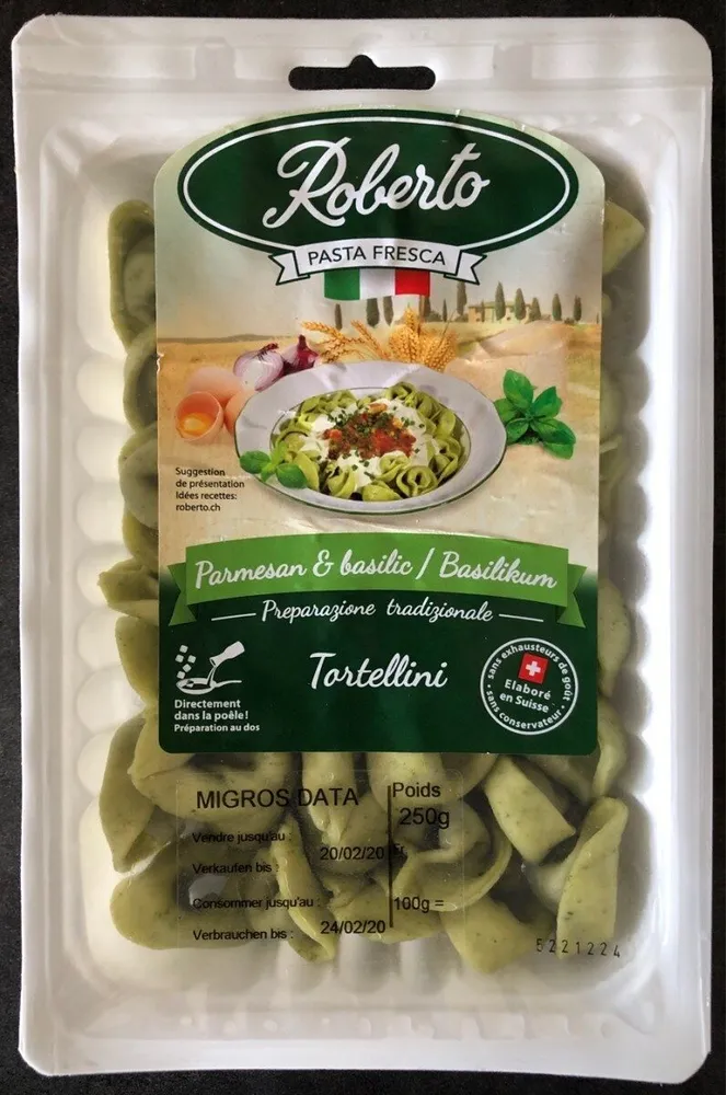 Tortellini frais Parmesan & basilic