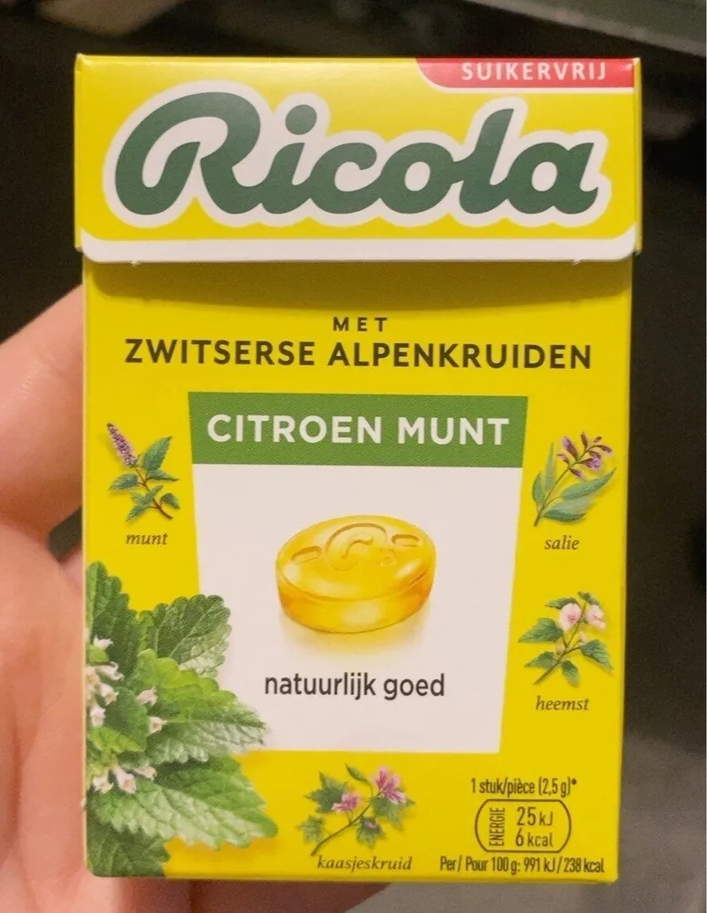 Ricola Citroen Munt Kruidenpastilles