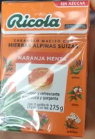 Ricola caramelo macizo sabor naranja menta