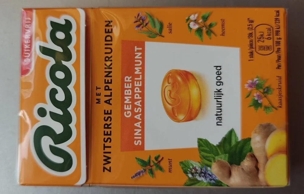 Ricola Gember Sinaasappelmunt Kruidenpastilles