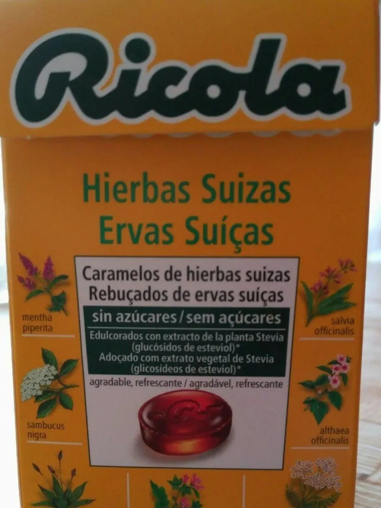 Caramelos de hierbas suizas sin azúcares