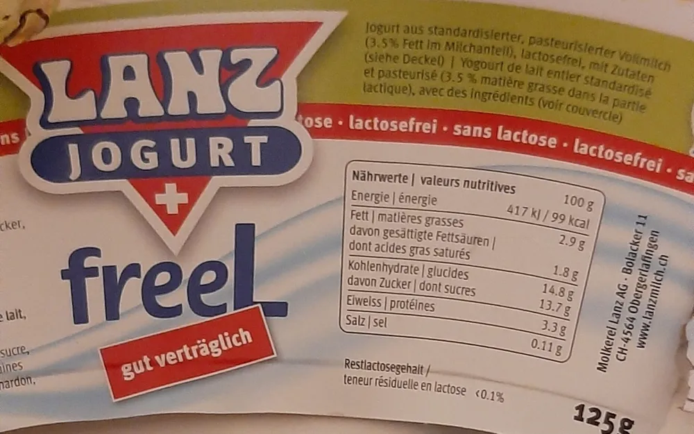 Joghurt lactosefrei