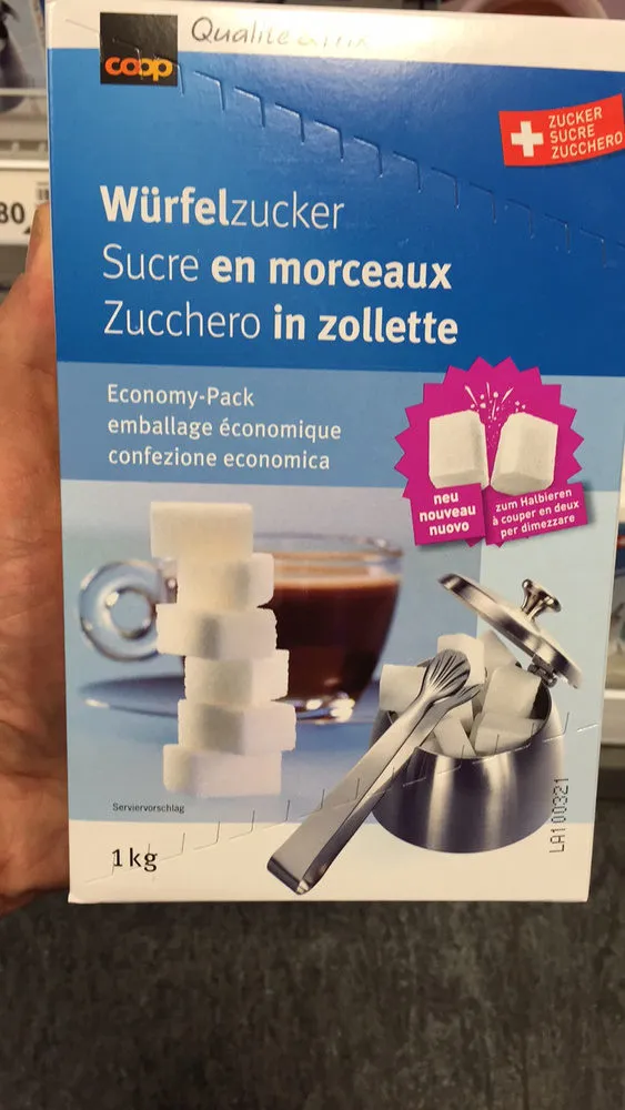 Sucre en morceaux : emballage économique