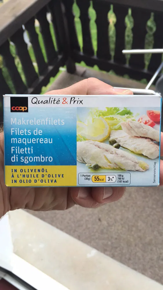 Filets de maquereau : à l'huile d'olive