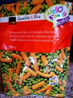 Petits poids très fins et carrottes nouvelles
