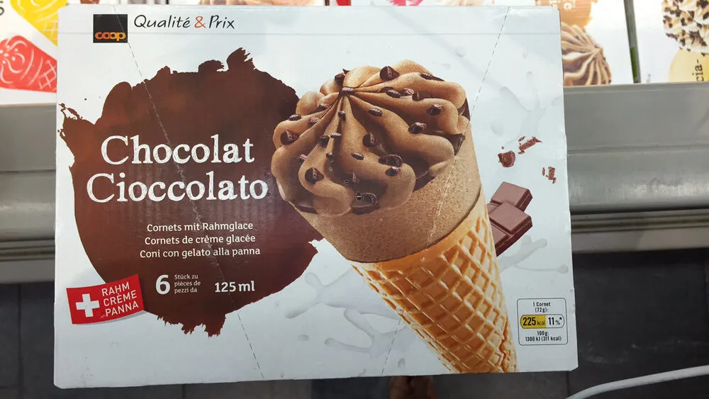 Cornet de crème glacée chocolat