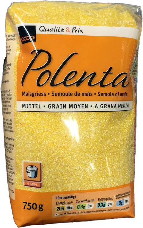 Polenta mittel : Maisgriess | Semoulr de mais | Semola di mais