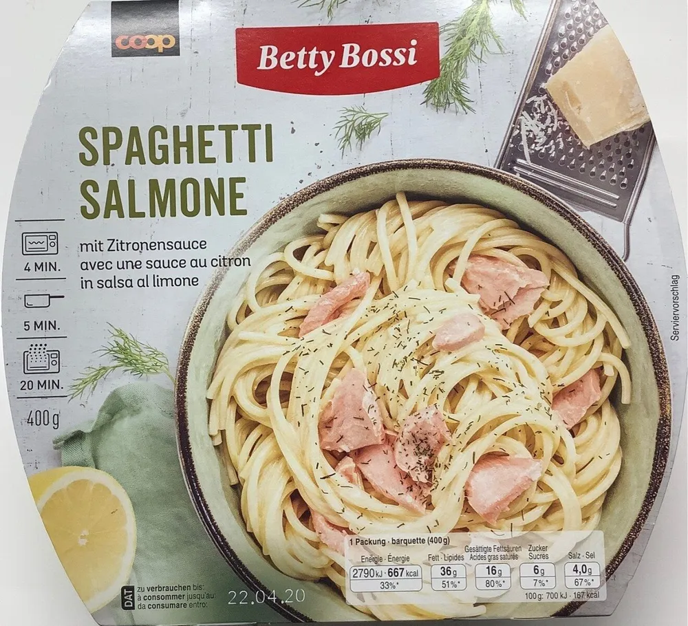 Spaghetti saumon, sauce au citron