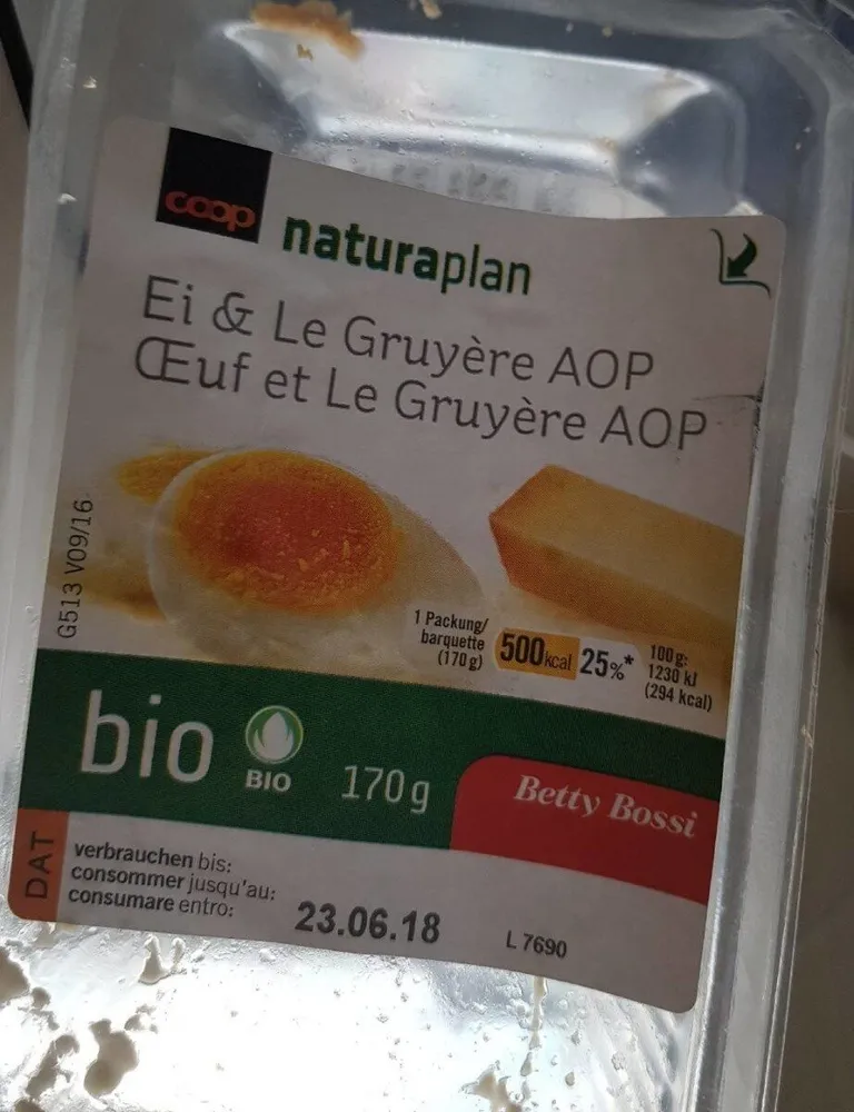 Sandwich oeuf et Le Gruyère AOP