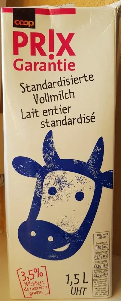 Lait entier standardisé