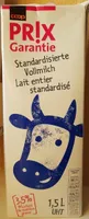Lait entier standardisé