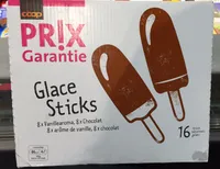 Glace sticks (8x vanille, 8x chocolat)