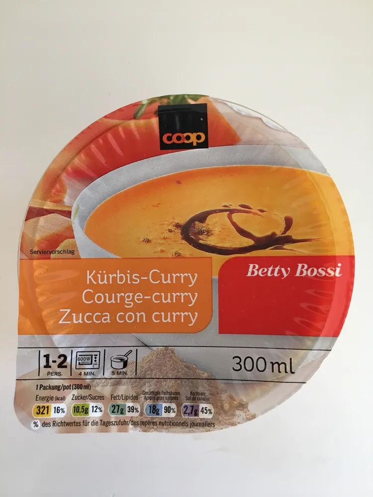 Soupe courge-curry