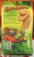 Biscuits miel-amandes aux céréales complètes