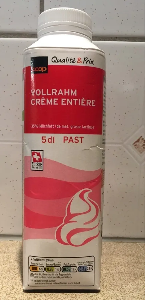 Crème entière Pasteurisé