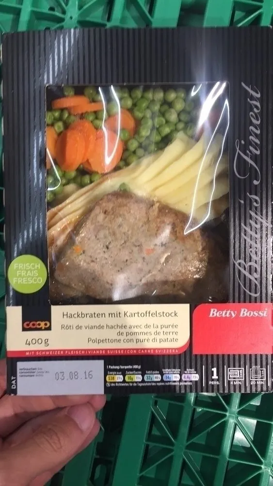 Rôti de viande hachée et purée de pomme de terre