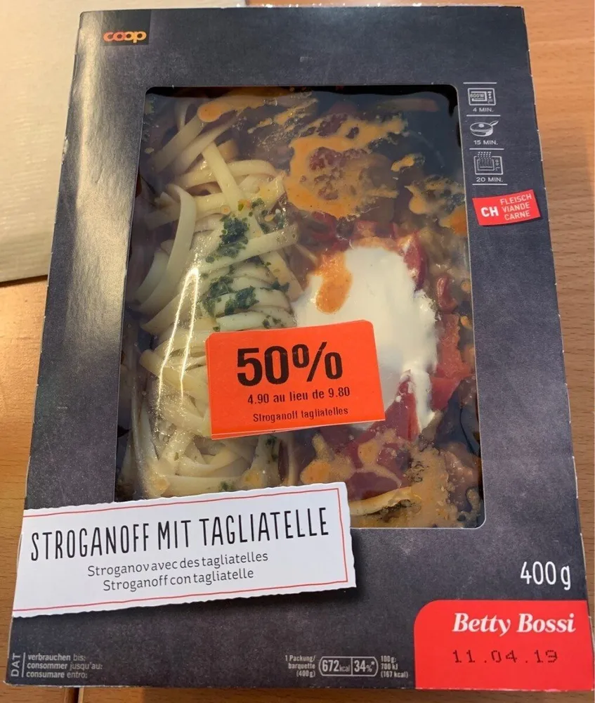 Stroganoff mit tagliatelle