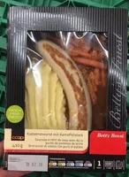 Veal roasting sausage with mashed potatoes