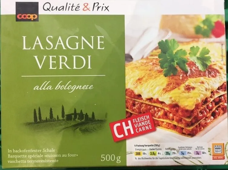 Qualité & Prix LASAGNE VERDI alla bolognese VIANDE