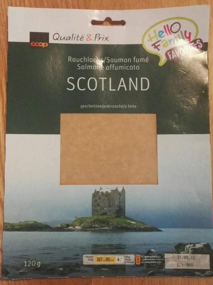 Coop Rauchlachs Saumon fumé Scotland