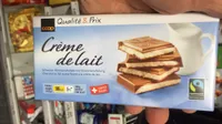 Chocolat au lait suisse fourré à la crème de lait