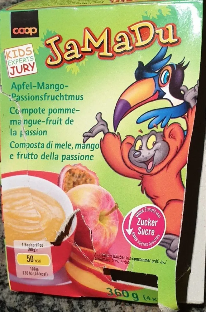 Apfel-Mango-Passionsfruchtmus