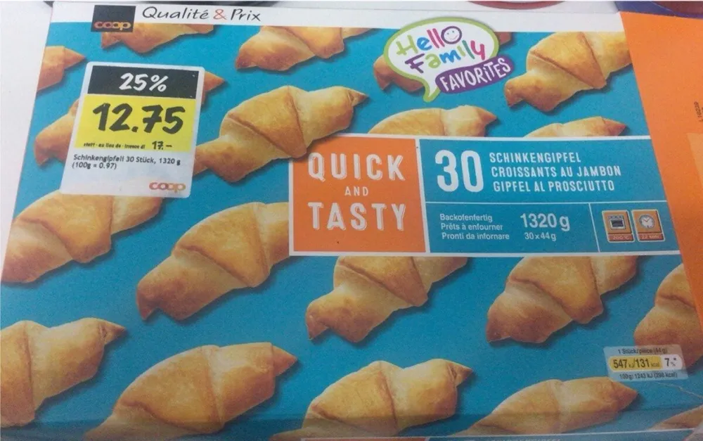 Croissants au jambon