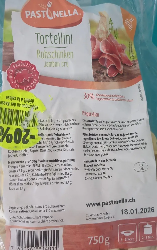 Tortellini Rohschinken