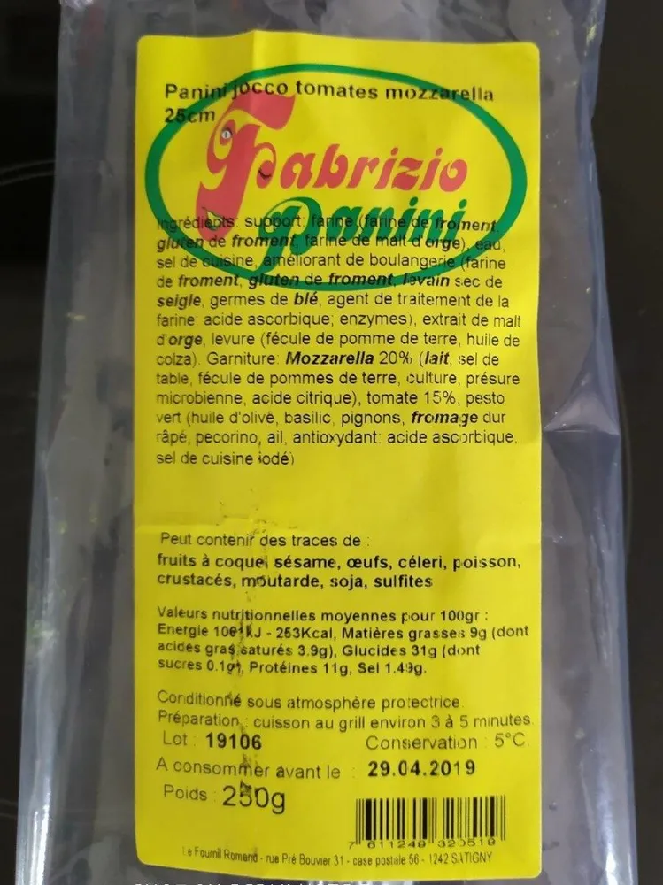 Panini jocco tomates mozzarella