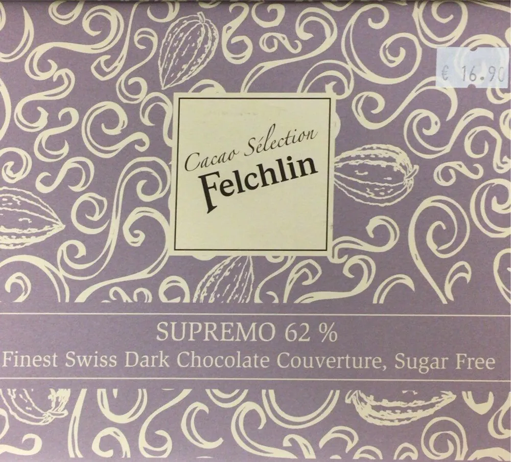 Cacao Selection Felchlin Swiss Dark Chocolate Sugar Fre