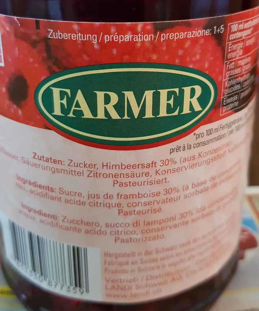 Sirop de framboise