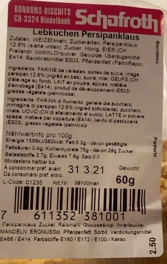 Lebkuchen persipanklaus