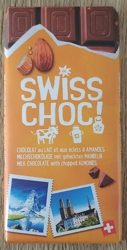 SWISS CHOC Chocolat au lait aux éclats d'amandes