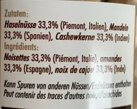 Noisettes, amandes et cajou