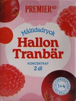 Hallon Tranbär Måltidsdryck