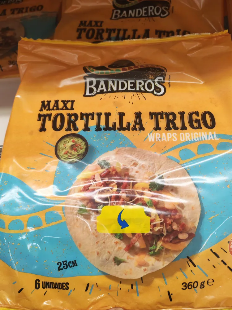 Maxi tortilla trigo banderos 6uds