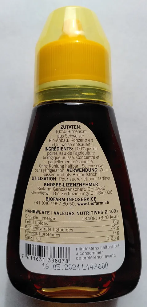 Concentré de jus de poires
